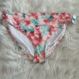NWT Tie-Dye Bikini Bottoms - Coral & Teal